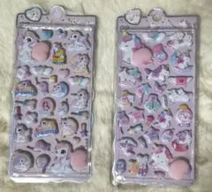 ユニコーン立体ステッカー2シートセット