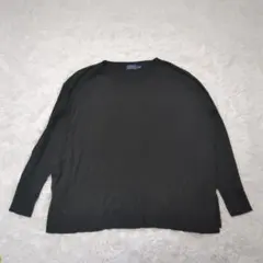 ポロ ラルフローレン ニット 薄手セーター ホース刺繍 Sサイズ ブラック