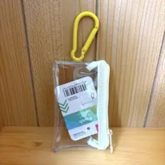 【大人気】ミニポーチ カラビナ付き 黄色