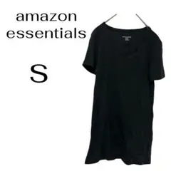 着痩せ◎ VネックTシャツ S ブラック シンプル インナー 無地 古着