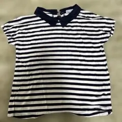 nîmes et nîmes ボーダー 半袖 Tシャツ 襟付きのサムネイル