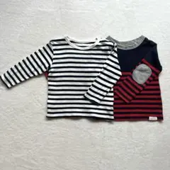 ボーダー長袖Tシャツ80 UNIQLO/西松屋