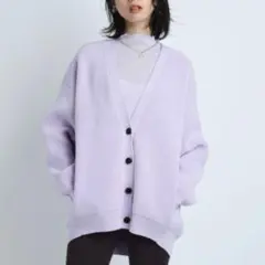 CADUNE ラベンダー Vネックカーディガン 38