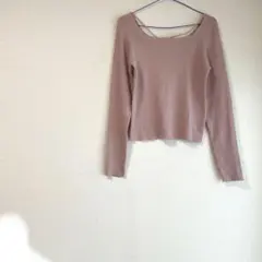 LOWRYSFARM ローリーズファーム リブニット 薄手 スクエアネック 紐