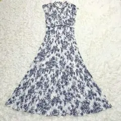 【美品】スナイデル プリントプリーツワンピース ネイビー Mサイズ