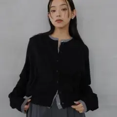 Hellam レイヤード配色ニットカーディガン