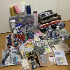 ハンドメイド資材まとめ売り　手芸素材セット 布地・ミシン糸　おまけ付き
