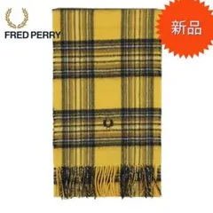 フレッドペリー　黄色　チェック柄　マフラー 　メンズ　レディース　スカーフ