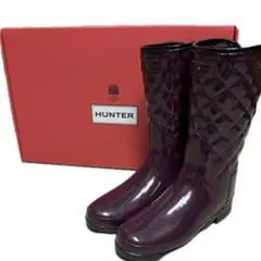 HUNTER ロング　レインブーツ 23 UK4 キルティング キルテッドトール