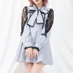 夢展望 DearMyLove レースボウタイリボンビジューワンピースのサムネイル
