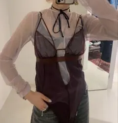 FUMIKA UCHIDA VINYL TULLE BIB BLACK - メルカリ