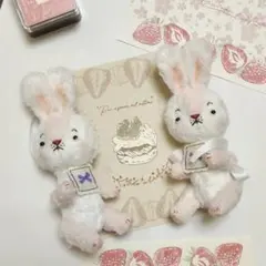 いちご仔兎 アーティストベア 海外作家様 ハンドメイド ぬいぐるみ 置物