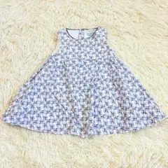 y8825 美品✨オバイビ ノースリーブフレアワンピース 総柄 女の子 ベビーのサムネイル