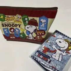 PEANUTS スヌーピー舟型ポーチ・三つ折りミラー　2点セット　【新品未使用】