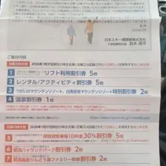 日本スキー場開発 株主優待券 セットのサムネイル