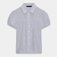 ZARA チェック柄ポプリンシャツ