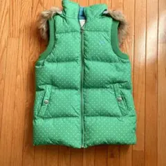 ROXY ダウンベスト　緑　ドット