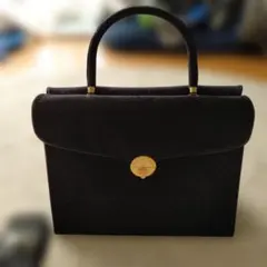 Quarter 黒 ハンドバッグ　天然素材　冠婚葬祭