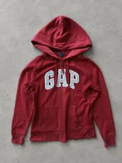 GAP ジップアップパーカー バーガンディ - メルカリ