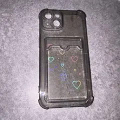 iPhone用クリアケース ホログラム　ハート柄