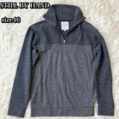 STILL BY HAND ハーフジップ プルオーバー スウェット 切替 ニットのサムネイル