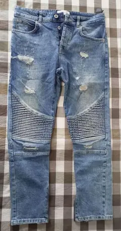 ZARA　ダメージ加工デニムパンツ　EUR38