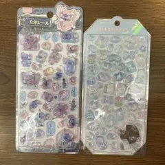 ボンボンドロップシール　オリジナル　うさぎ　立体シール　スティッチ　エンジェル