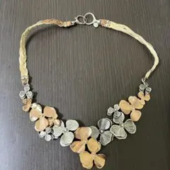 N93　FOSSIL　フォッシル　ネックレス　チョーカー　花柄　アンティークのサムネイル