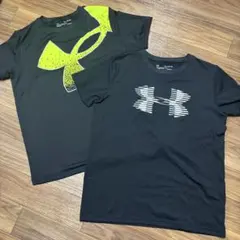 Under Armour YXL 160 黒 Tシャツ ２枚セット