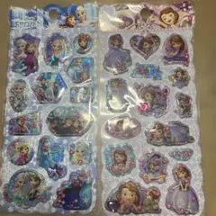 ディズニープリンセス　立体　シール2枚セット