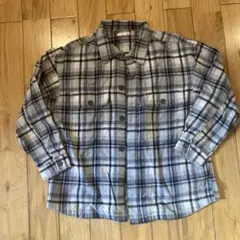 グレー系チェック柄長袖シャツ　GU 140