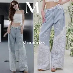 ダーリッチ レースビジュールーズデニムパンツ M I-BLUのサムネイル