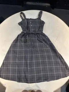 ブラックチェック キャミワンピース