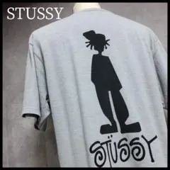 STUSSY Tシャツ　シャドーマン　Lサイズ　両面プリント　グレーのサムネイル