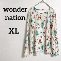 wonder nation【XL】長袖Tシャツ クリスマス トナカイ ツリー