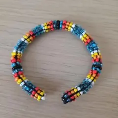 ハンドメイド 多色ビーズバングル