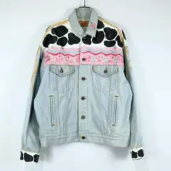 80s Levi's 70507 ハンドペイント デニムジャケットカウ柄