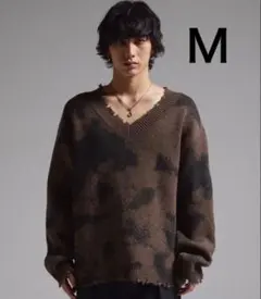 最安値 GRANCY スプレーダメージVネックウールニット M