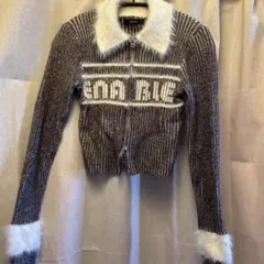 EMODA トップス プレーティング シャギーロゴニット