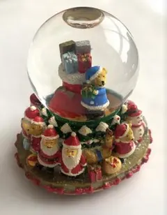 ウォータードーム テディベアとプレゼント クリスマス レトロ