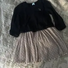 hakka kids 長袖ワンピース 黒・ベージュ