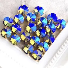 ꫛꫀꪝ✧‧˚AAA火級銀河purpleyellowリボリガラスビジュー20個