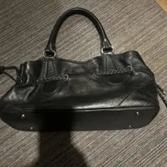 y2k グランジ レザー ボストン ハンドバッグ