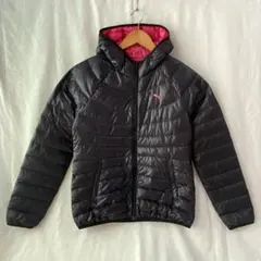 Puma フード付きダウンジャケット ブラック/ピンク　11/L