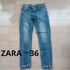 ZARA スキニーデニム ダメージ加工 ライトブルー　36