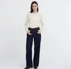 UNIQLO バギージーンズ ネイビー　22
