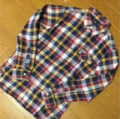 新品未使用☆ギャップgapメタルボタンチェックネルシャツSイエローxネイビー