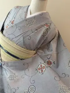 逸品＊】かわいい本塩沢 単衣 花柄 アイボリー 特価☆ - メルカリ