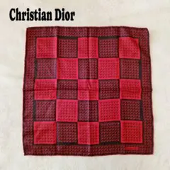DIOR ディオール スクエアスカーフ 小判 トロッター シルク ヴィンテージ