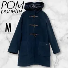 ポンポネットジュニア ダッフルコート ネイビー M(150) 刺繍 通学 防寒